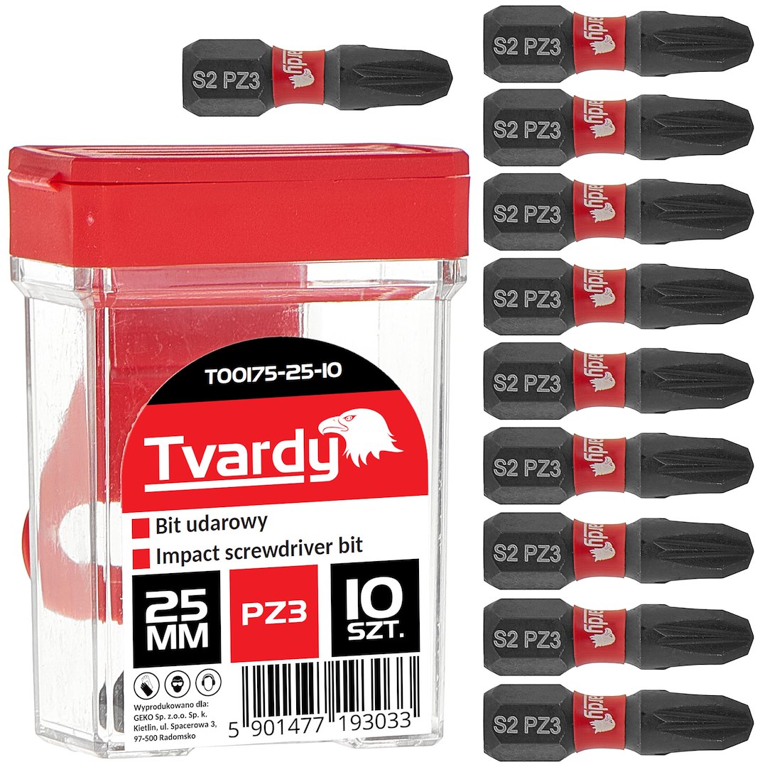 pz3 bitset 25mm s2 10 stuks - schroefbit - boorbit - bitje - slagbit