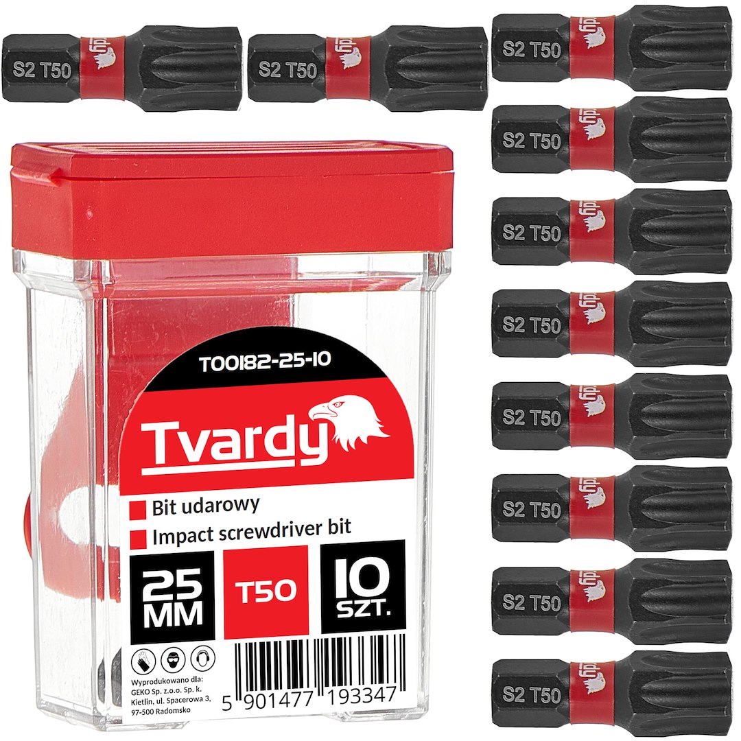 t50 bitset 25mm s2 10 stuks - schroefbit - boorbit - bitje - slagbit