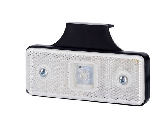 zijmarkeringslamp wit met houder - 12/24 volt - contourlamp 1 led - markeringslamp - horpol