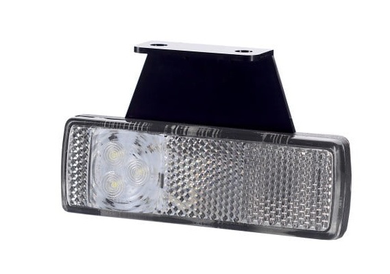 witte zijmarkeringslamp links met houder - 12/24 volt - markeringslamp 3 led - contourlamp - horpol