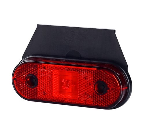 zijmarkeringslamp rood met houder - 12/24 volt - markeringslamp ovaal - contourlamp - horpol