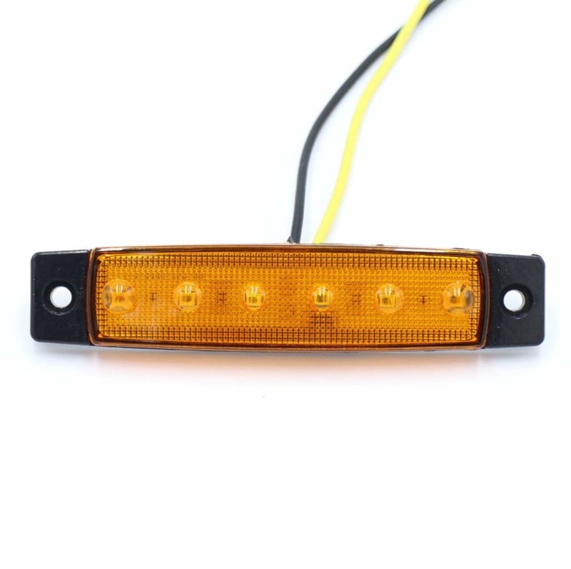 led zijmarkeringslamp universeel oranje 6x led - contourlamp - zijlamp - breedtelamp
