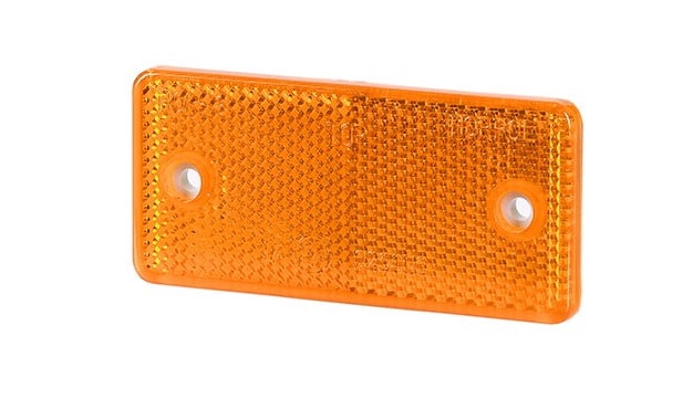 schroefbare reflector oranje - 95x45 mm - schroefreflector - reflectieplaat - horpol