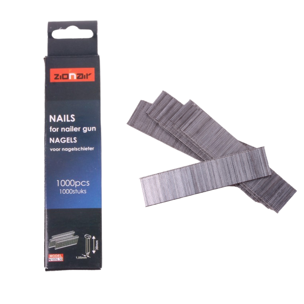 spijkers - 30mm x 1.05mm - 1000 stuks - nagels voor nagelpistool - zionair