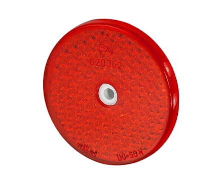 reflector rood 65 mm - opschroefbaar + zelfklevend - schroefreflector - reflectieplaat - kmr