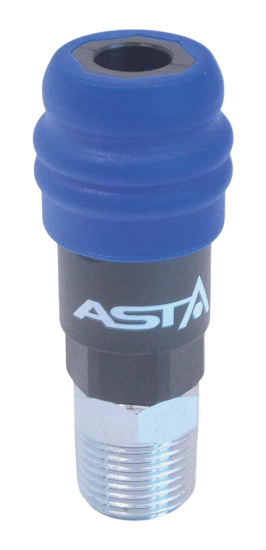 euroline veiligheidssnelkoppeling - 1/2 duims - uitwendig draad - mannelijk - asta