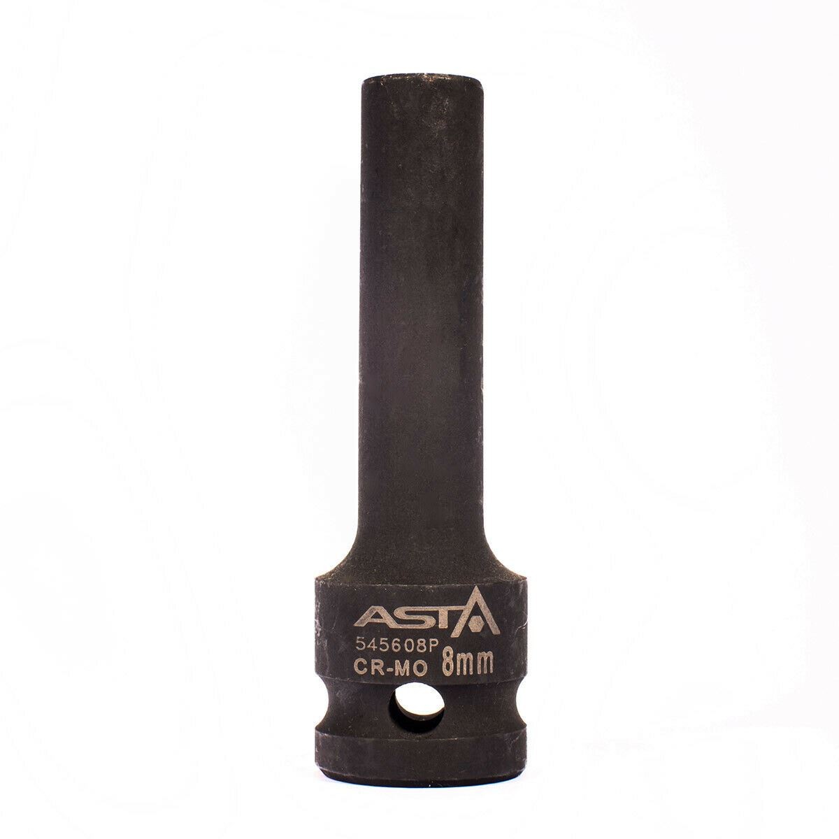 twaalfkant verlengde krachtdop - 8 mm - 1/2 duims aansluiting - slagdop - impact dop - rateldop - asta