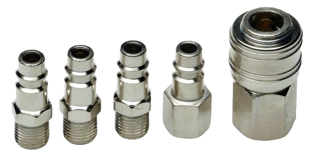 luchtgereedschap accessoires set - snelkoppeling - luchtnippel - luchtkoppeling 5 delig - höfftech