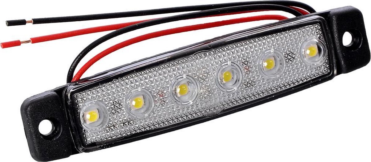 led zijmarkeringslamp universeel wit 6x led - contourlamp - zij lamp - breedtelamp
