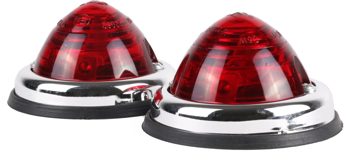 zijmarkeringslamp universeel 2 stuks rood 12/24 volt - contourlamp - zij lamp - breedtelamp