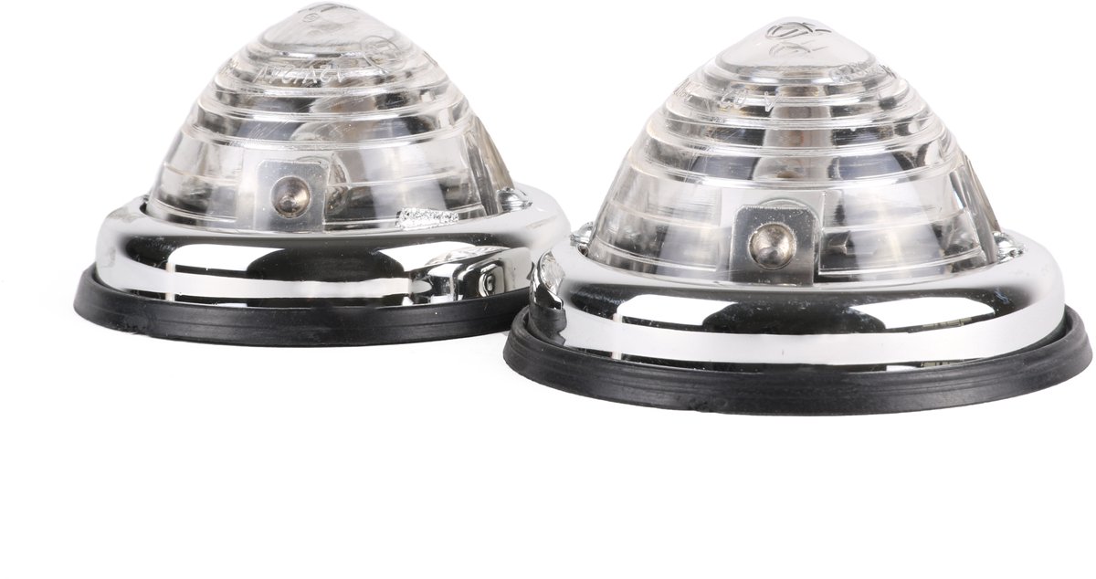 zijmarkeringslamp universeel 2 stuks wit 12/24 volt - contourlamp - zij lamp - breedtelamp