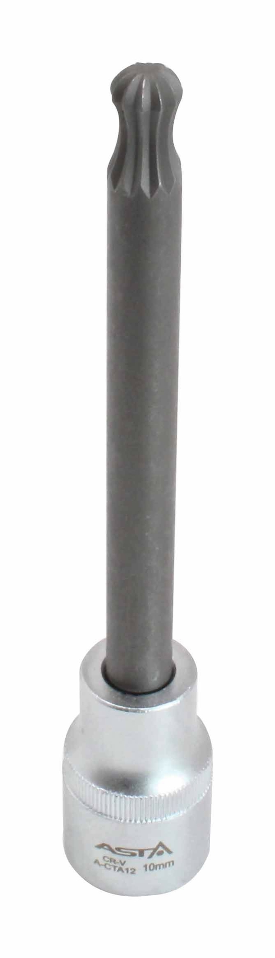 m10 twaalfkant spline dop uitwendig - 140 mm - 1/2 duims aansluiting - veeltanddop - meertanddop - spline bit - asta