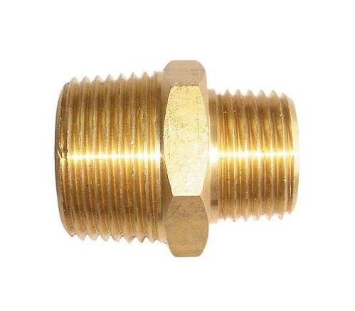 messing verloopstuk luchtkoppeling - 3/8'' naar 1/4'' - verloopnippel - luchtnippel - asta