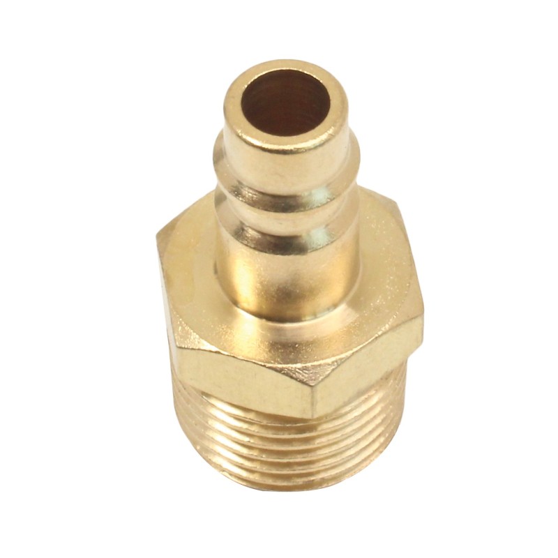 euro insteeknippel - 1/2 duims - uitwendig draad - messing persluchtnippel - mannelijk - asta