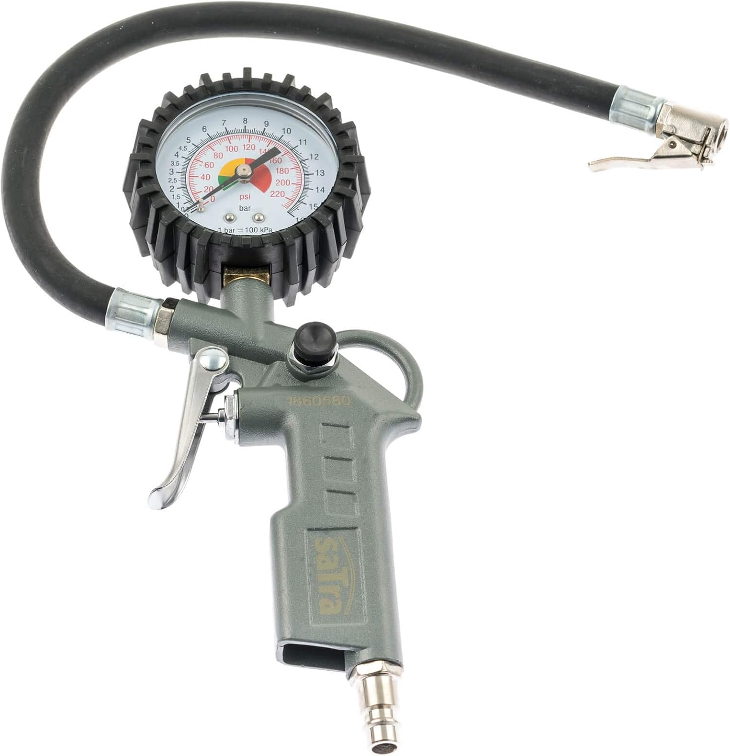 bandenpomp - luchtpomp - 1/4 duims inlaat - bandenspanningsmeter - 400mm slang - banden pomp - lucht pomp