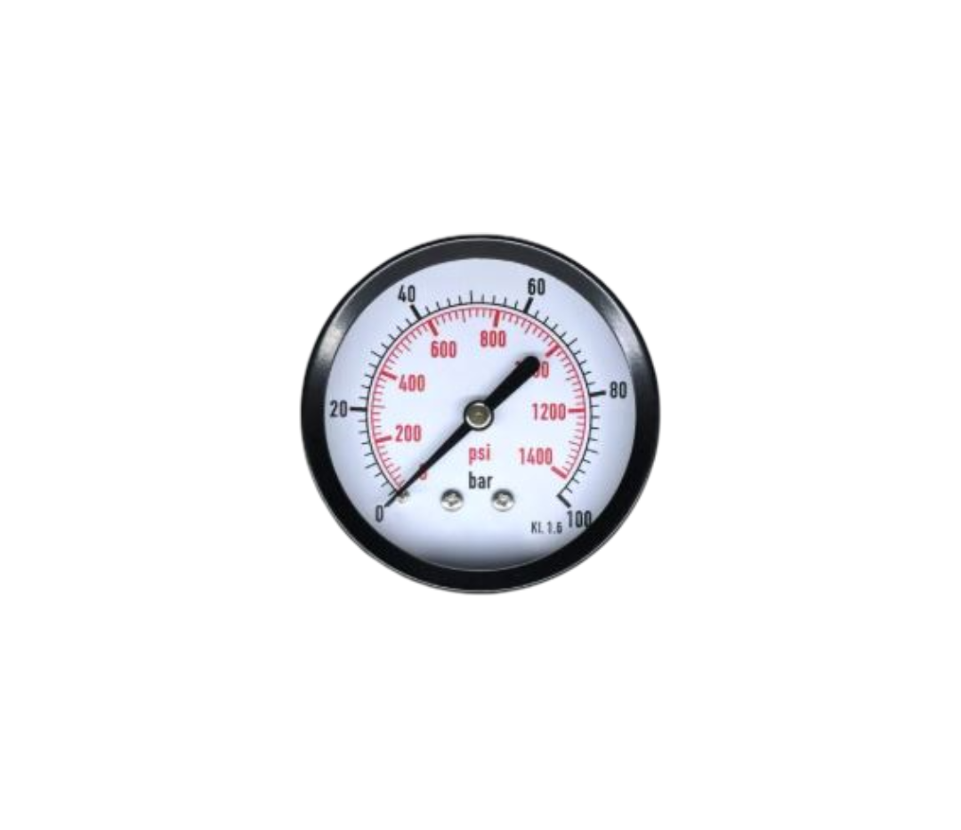 drukmeter horizontaal - 63 mm - manometer 3/8'' aansluiting - mano meter voor drukregelaar