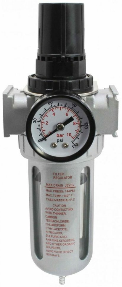 drukregelaar met filter - 1/2 duims - max druk 10 bar - compressor regelaar - satra