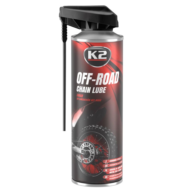 k2 off-road kettingsmeermiddel 500 ml - kettingvet - kettinglube - kettingolie - smeerolie
