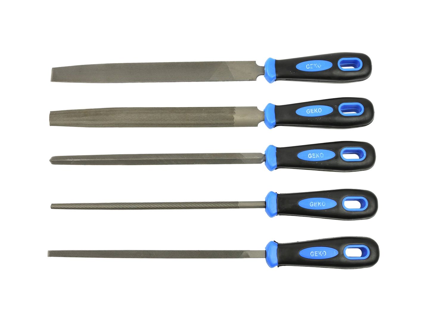 metaalvijl set 200 mm - vijlset 5 delig - vijl - staalvijl - sleutelvijl - geko