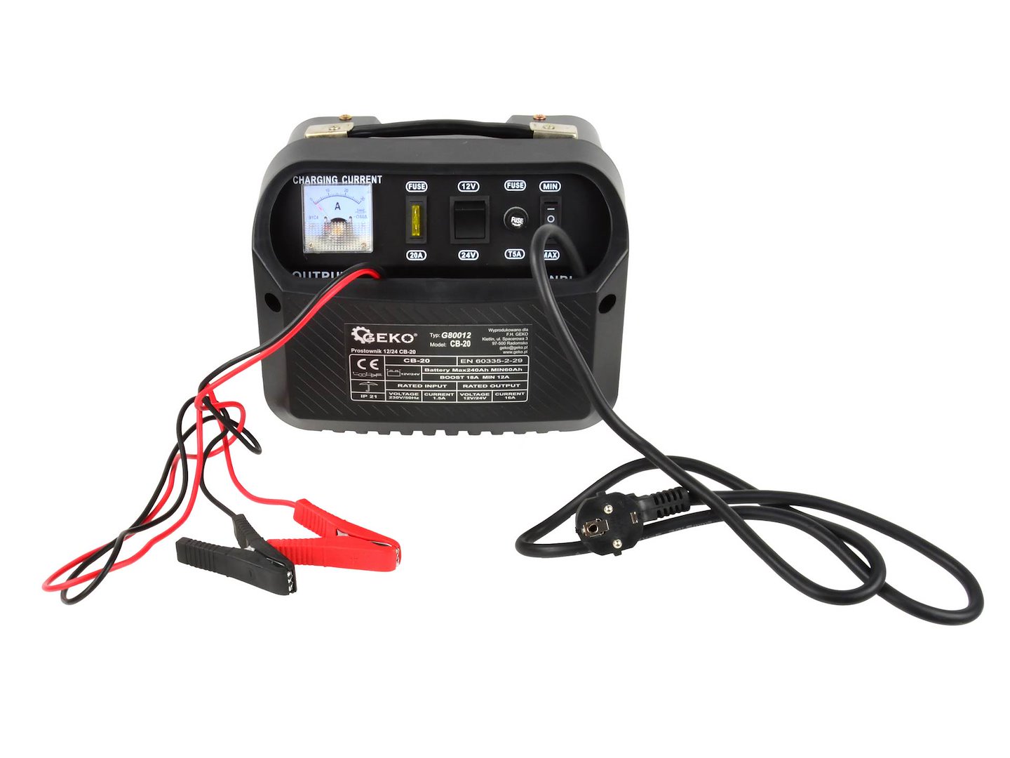acculader 12 en 24 volt - auto lader 18 amp&egrave;re - accu lader - batterij oplader - geko
