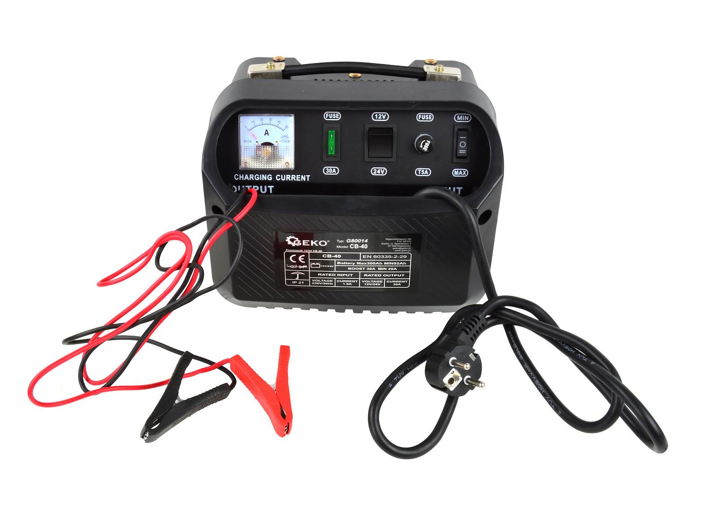 acculader 12 en 24 volt - auto lader 30 amp&egrave;re - accu lader - batterij oplader - geko