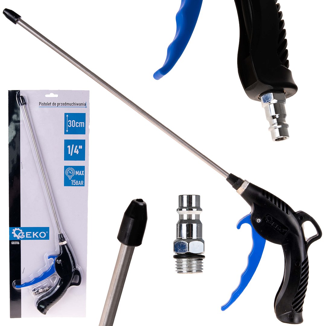 blaaspistool - luchtspuit - inclusief 1/4" snelkoppeling - 30cm - afblaas pistool - spuitpistool - geko