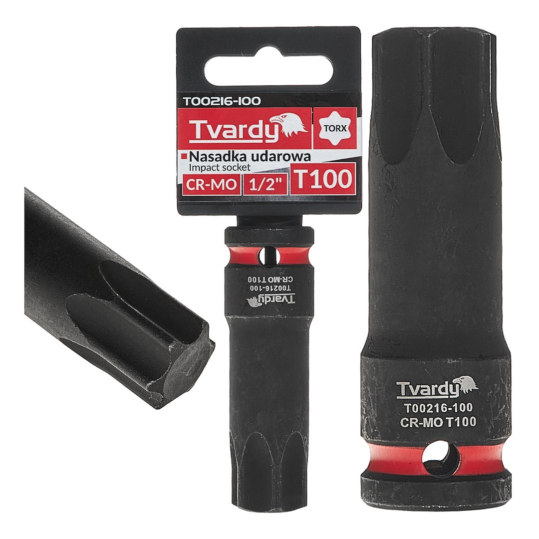 kracht torxdop t100 - 1/2 duims - torx dop - tvardy