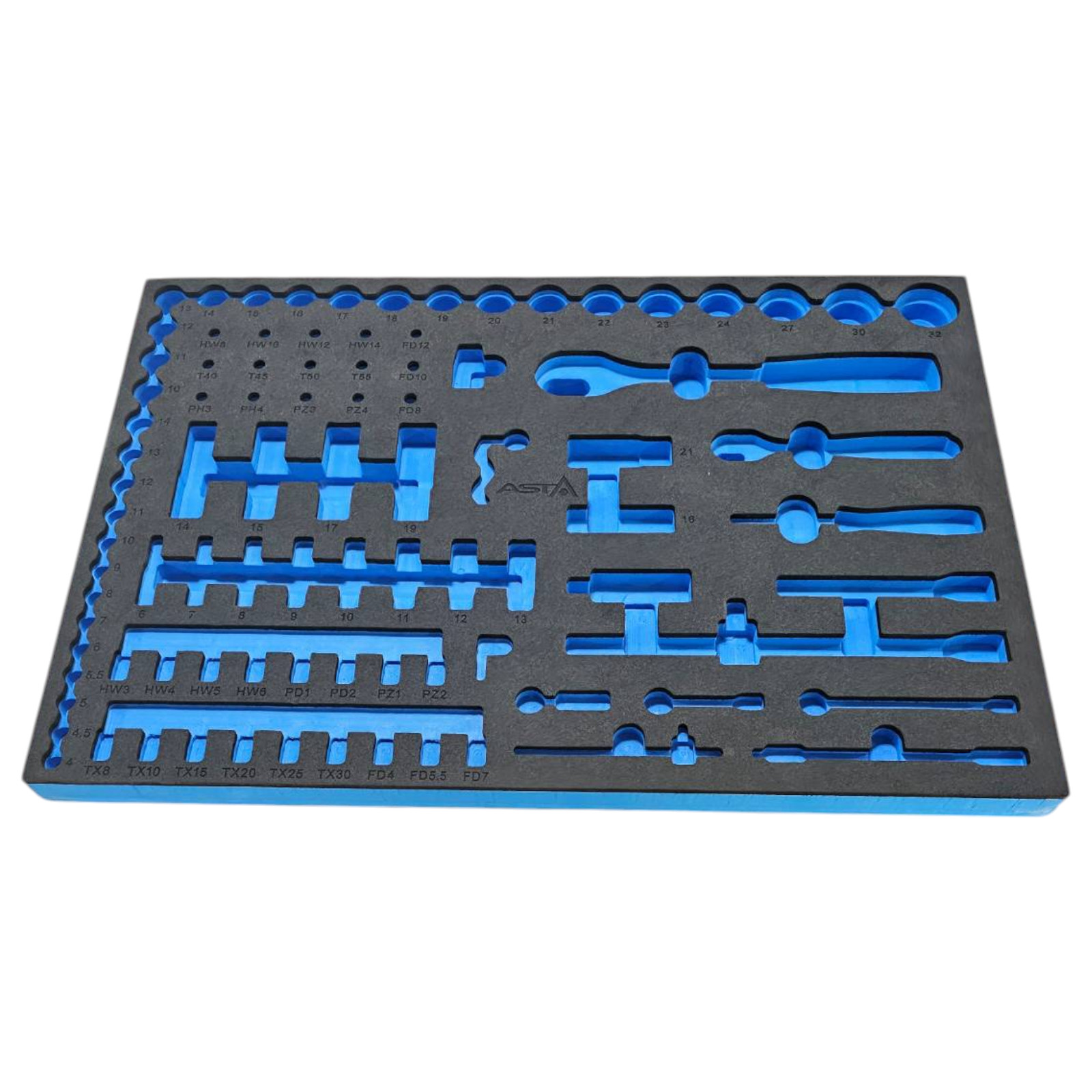 foam inlay voor 94 delig doppen set - schuim inlegbak&nbsp;- gereedschapswagen inleg foam&nbsp;- asta