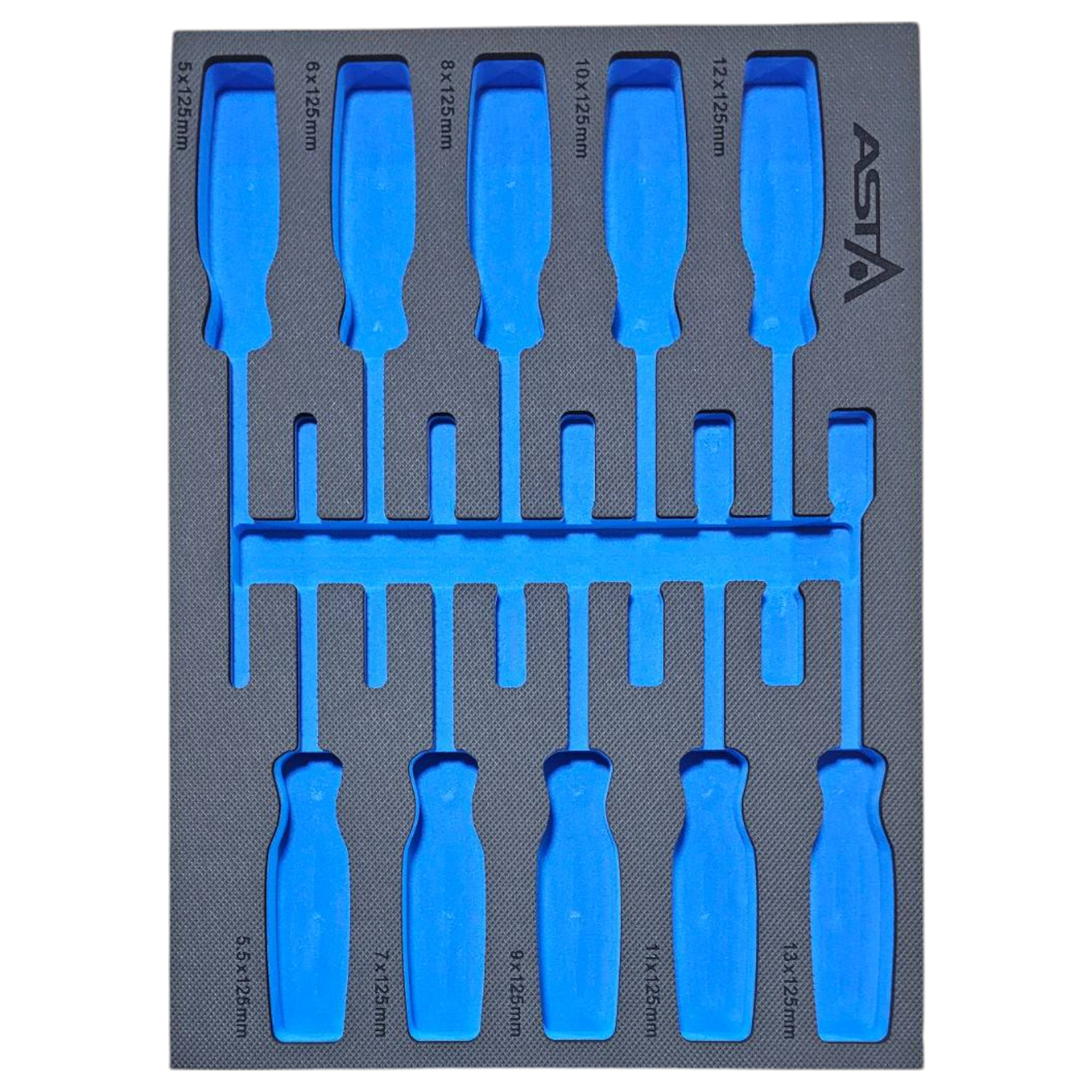 foam inlay voor 8 schroevendraaiers - schuim inlegbak&nbsp;- gereedschapswagen inleg foam&nbsp;- asta