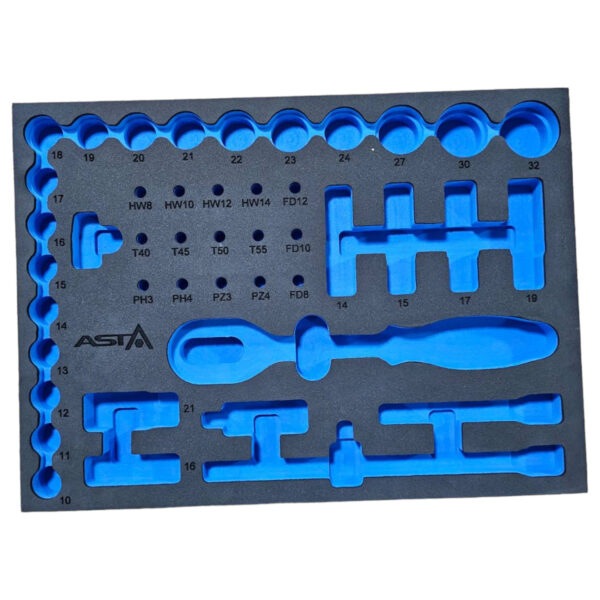 foam inlay voor 44 delig doppen set - schuim inlegbak&nbsp;- gereedschapswagen inleg foam&nbsp;- asta