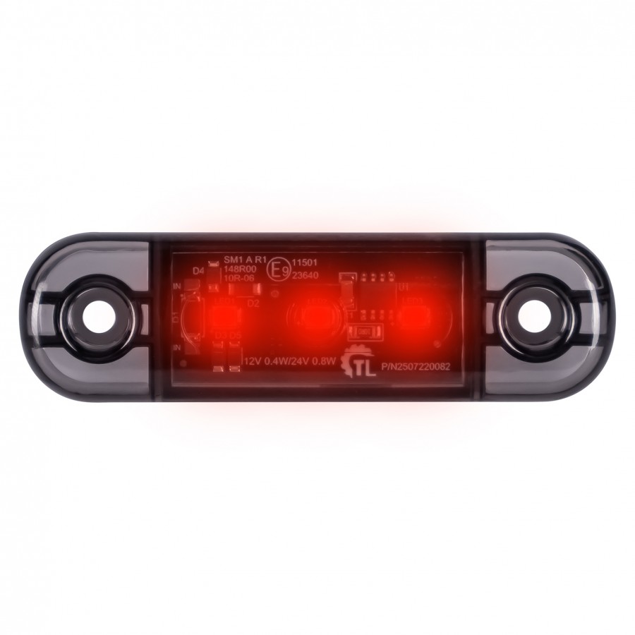led zijmarkeringslamp donker rood 3x led - contourlamp - zijlamp - markeringslamp