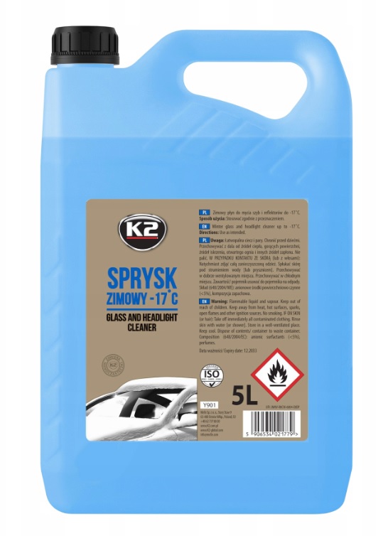 k2 nano ruitenwisser vloeistof 5 liter - koplamp reiniger -17&deg;C  - ruitenreiniger - ruitenvloeistof