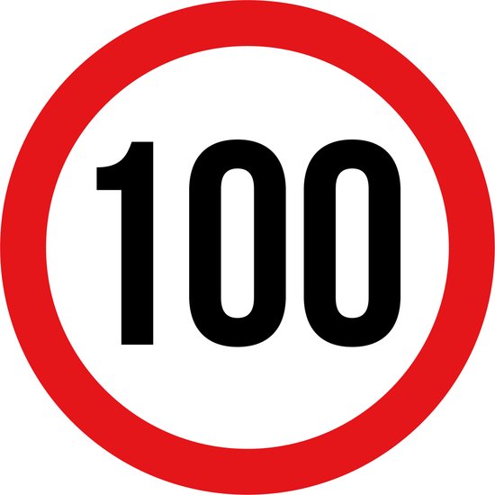 maximale snelheidssticker 100 km/h - snelheid sticker 200 mm - snelheidsbeperking sticker - klasse 1