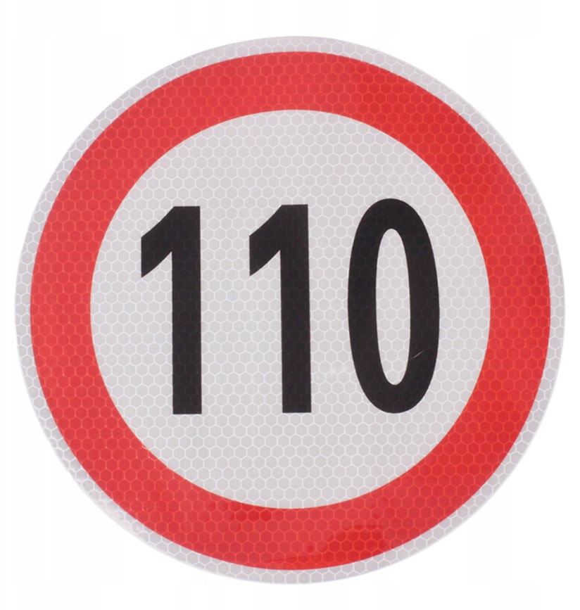 maximale snelheidssticker 110 km/h - snelheid sticker 200 mm - snelheidsbeperking sticker - klasse 2