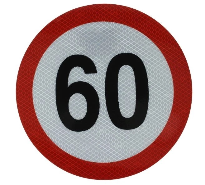 maximale snelheidssticker 60 km/h - snelheid sticker 200 mm - snelheidsbeperking sticker - klasse 1