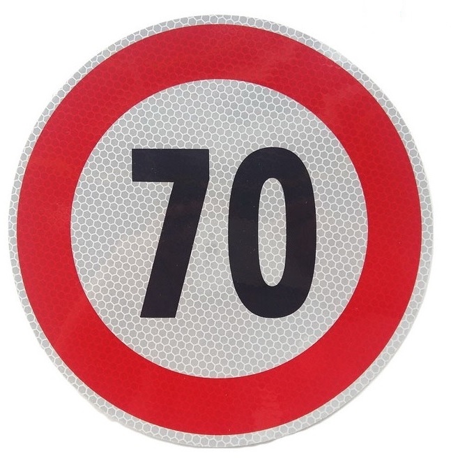 maximale snelheidssticker 70 km/h - snelheid sticker 200 mm - snelheidsbeperking sticker - klasse 1