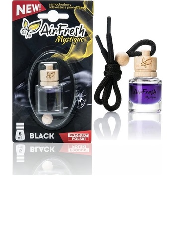 airfresh mytique zwart autoparfum - air fresh zwart autogeur - mystique geur voor in de auto - zwart - auto parfum