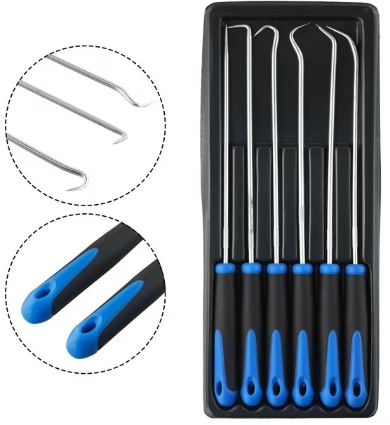 6 delig haken set - keerring trekker - o-ringen verwijder set - haakset - keerringtrekker 