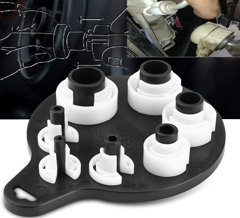 7 delig airco en brandstof leidingen demontage set - ontkoppel klemmen voor leiding connectors - kunstof adapterset disconnecto