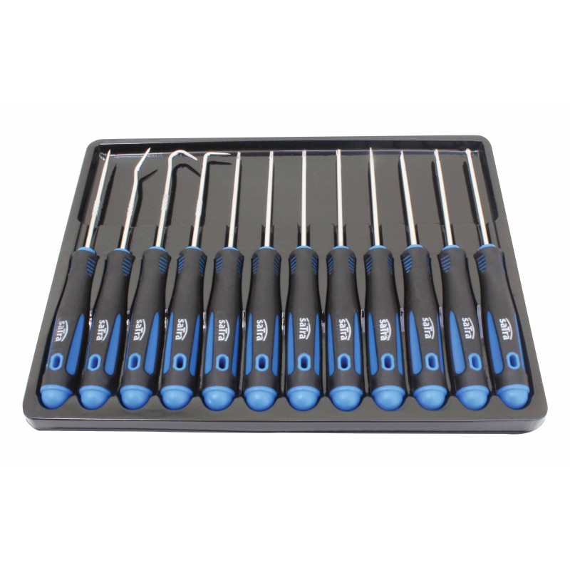 12 delige precisie haken en schroevendraaier set - haakgereedschap - schroevendraaiers - satra