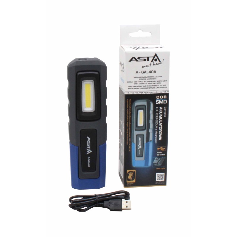 oplaadbare looplamp 600 lumen - werklamp - zaklamp - inspectielamp - asta