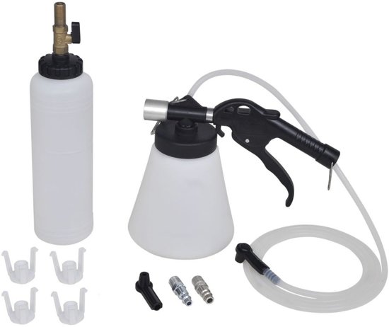 remontluchter handbediend - 1 liter met opvangfles - rem ontluchting set - rem vacu&uuml;m set