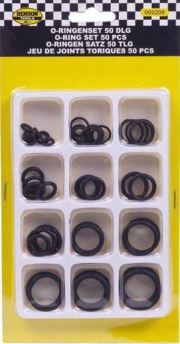 50 delig o-ringenset - o-ringen - 12 verschillende maten - afsluitringen - rubberringen