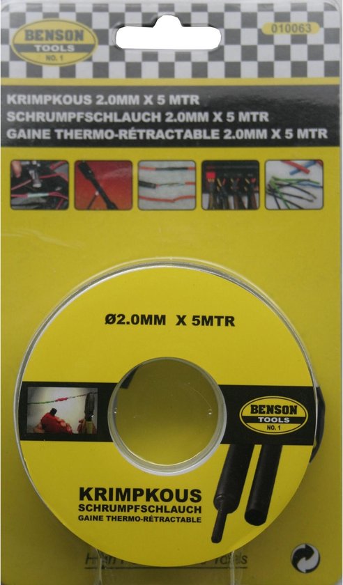 krimpkous 2.0mm x 5 meter - krimp kous - beschermmantel elektra verbinding