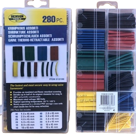 280 delige gekleurde krimpkous - krimpkousen - beschermkous - thermische beschermmantel - krimpsok - heatshrink