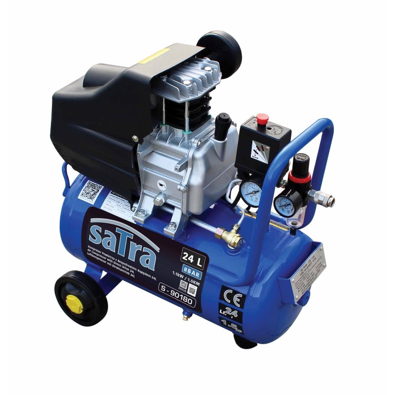 24 liter compressor - 220 volt luchtcompressor - pneumatische compressor - persluchtcompressor - satra