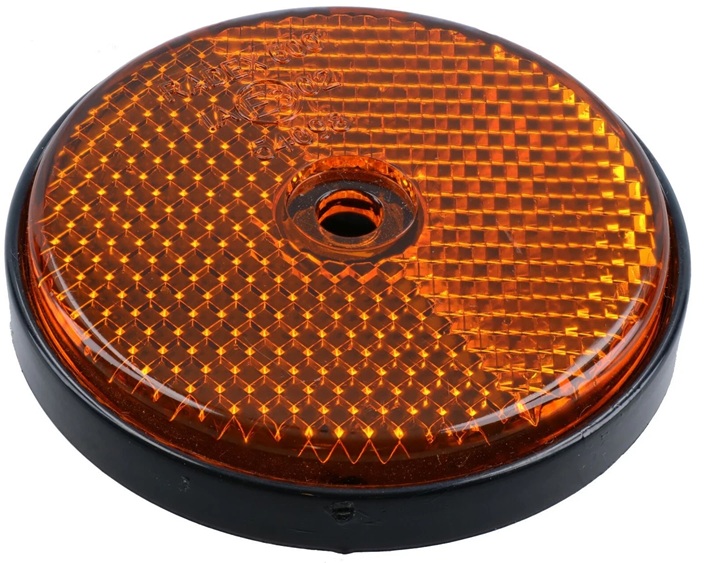 oranje reflector rond 60mm met boutgat 