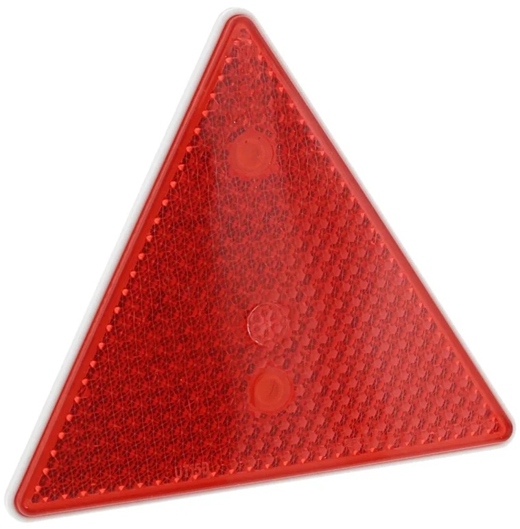 160x140mm reflector driehoek rood - driehoekreflector&nbsp;e9 keurmerk&nbsp;- reflectieplaat - waarschuwing reflector - was