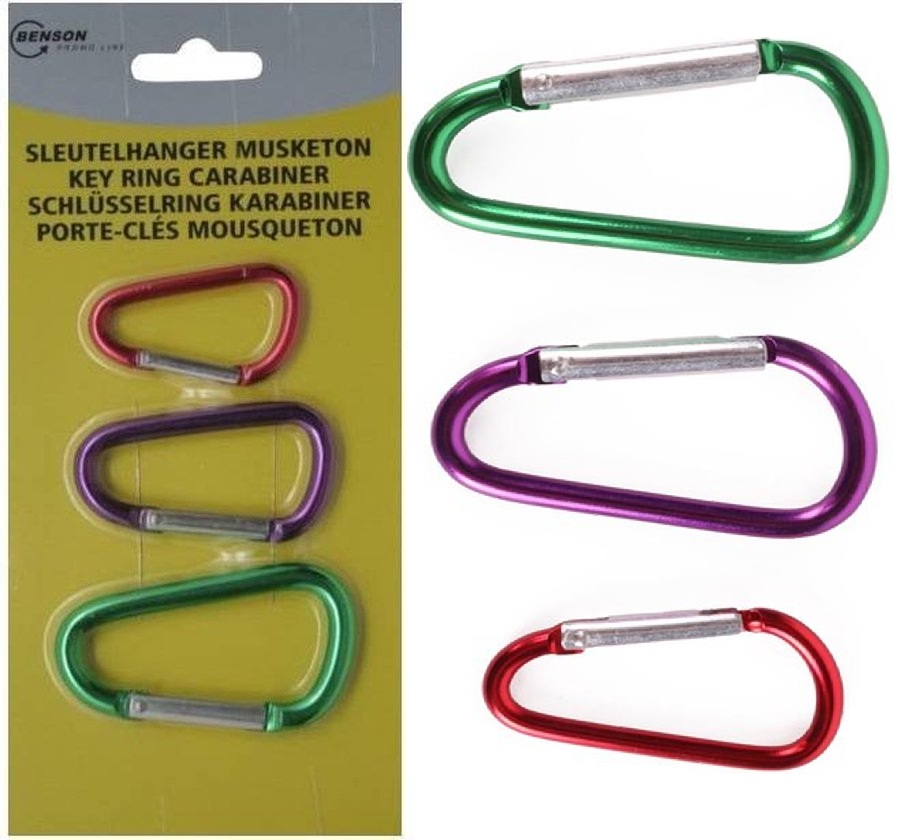 3&nbsp;stuks karabijnhaak 50 - 60 en 70 mm - musketonhaak - metalen haak - stalen haak - karabijn haken - musketon haken 