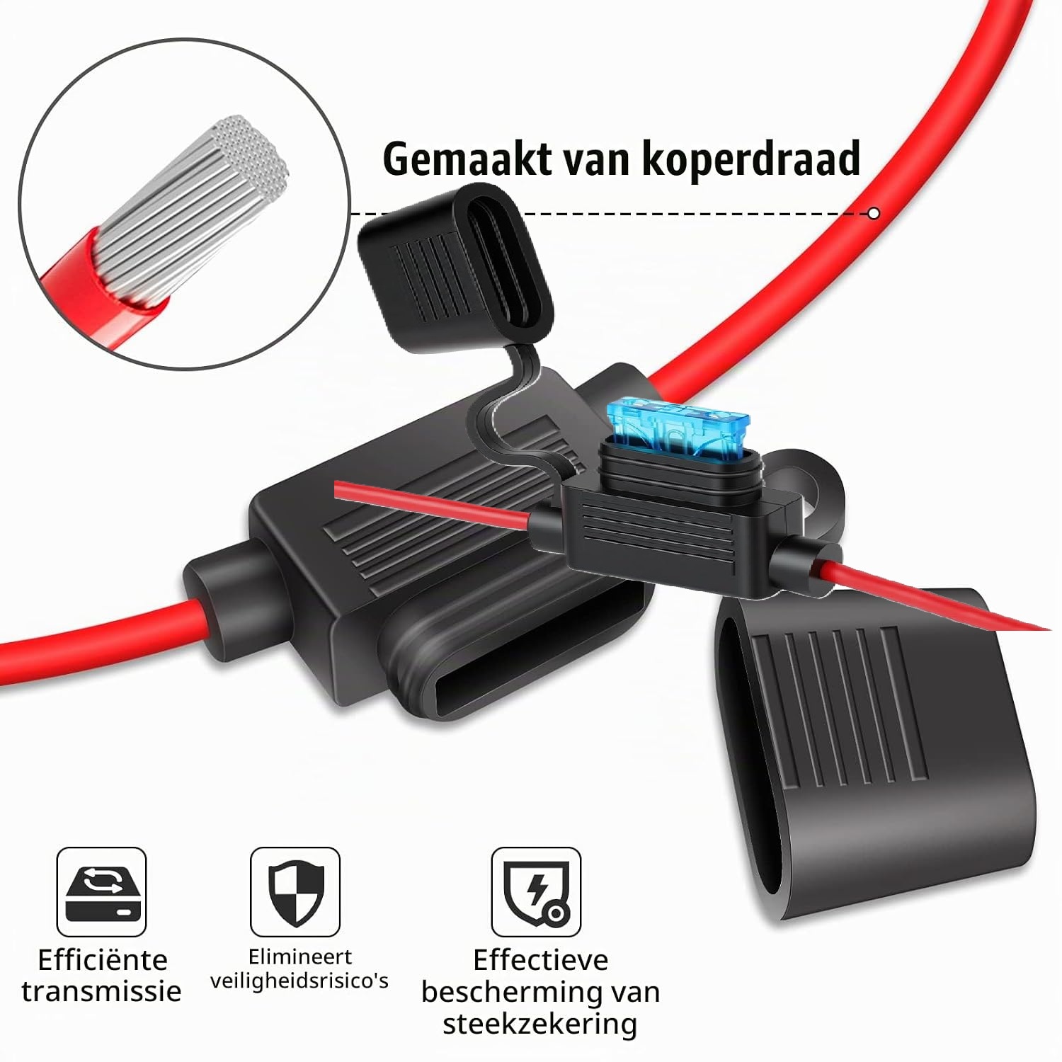 32v dc 30 ampere waterdichte zekeringhouder - zweefzekering houder inline - steekzekeringhouder - vlaksteekzeringhouder